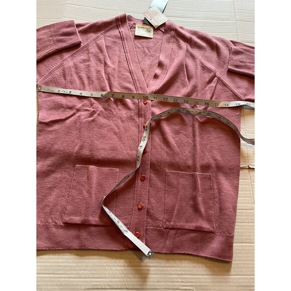 NWT-The Edinburgh Woollen Mill 100% lambswool Rose Pink Size L cardigan sweater - Picture 9 of 12